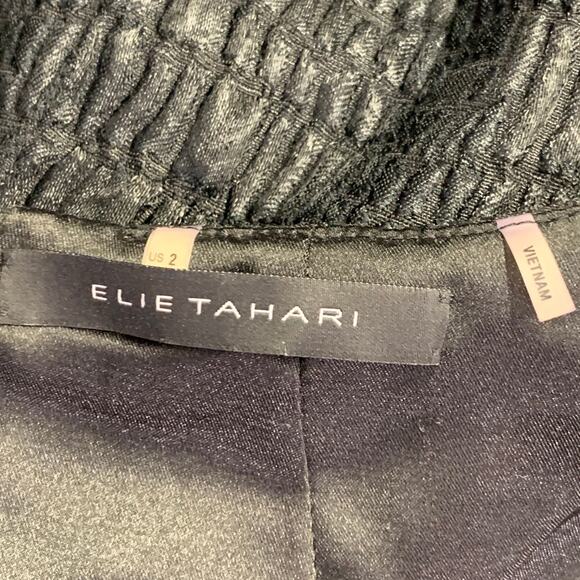 ELIE TAHARI Size 2 Black Polyester Blend Sleeveless Midi Dress - Picture 8 of 10